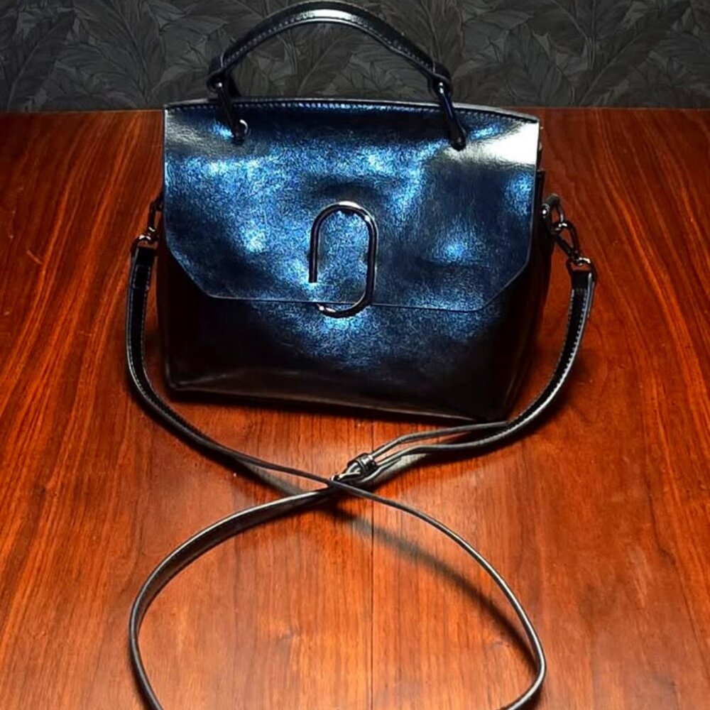 MDBM Crossbody, Black Leather